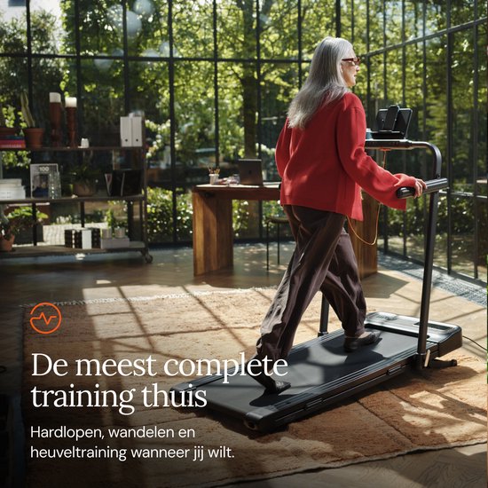 Moov Run Plus Klappbares Laufband – Walking Pad – Steigungsfunktion 15 % – Zusammenklappbares Laufband – Laufband 1–14 km/h – inkl. Zubehör
