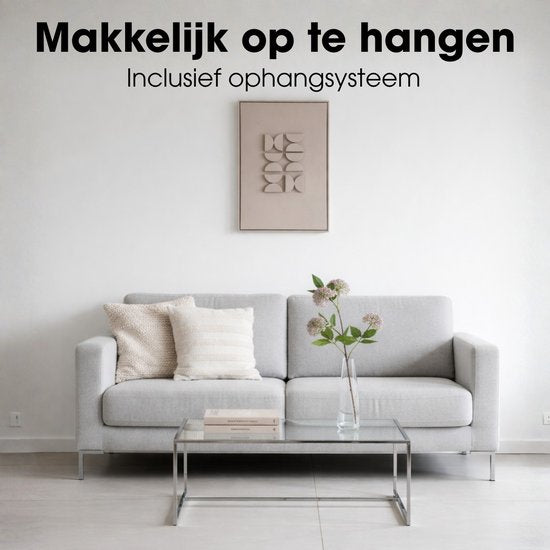 Mica Decorations Wanddekoration – Wandpaneel mit abstrakter Kunst, 60 x 40 x 3 cm – Wohnaccessoire für Wohnzimmer oder Schlafzimmer – Hellgrau