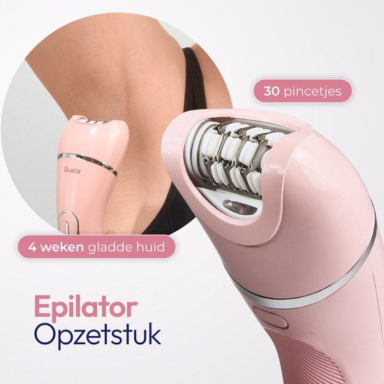 7-in-1-Ladyshaver – Epiliergerät für Damen – IPX 7 wasserdicht – Wiederaufladbar – Bikini-Trimmer – Intimrasierer für Damen – Ladyshaver für Frauen – Epilierer – Trimmer für Damen – Qualiz®