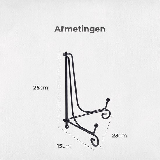 Air Sign Stand - Groß - Schilder und Bücher - Display - Ständer - Halter - Stütze - Gestell - Aufhänger - Ornamentschilder - Kochbuch - Schwarz - Metall