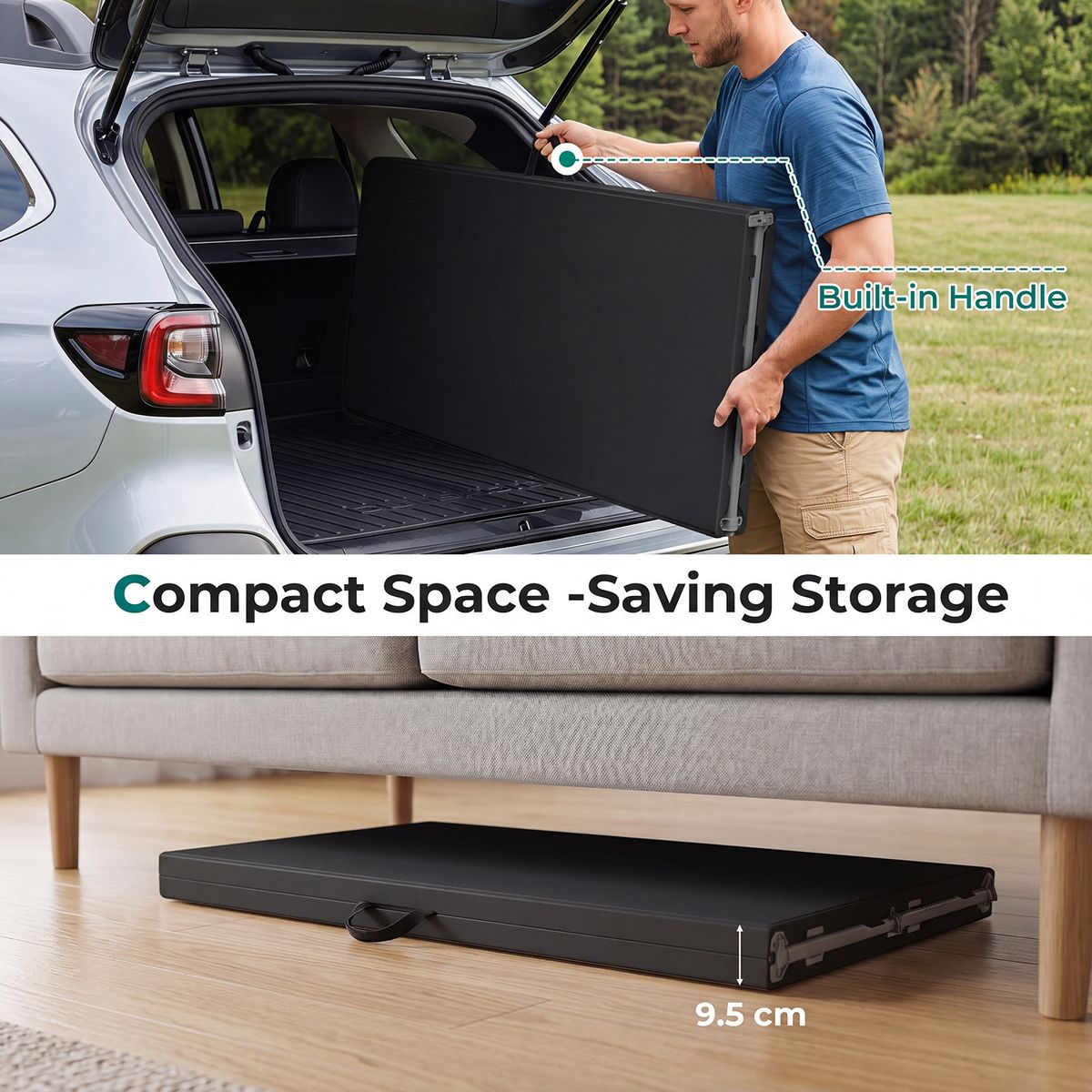 Coast Klapptisch für den Garten – für 10 Personen geeignet – Tragegriff – schwarz – 244 x 75 cm