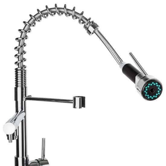 tectake Küchenarmatur - Flexibler Sprühkopf - 12 cm hoch - Doppelarmatur - 402140