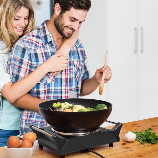 KitchenBrothers Elektrokochfeld - 1 Brenner - 1500W - Schwarz