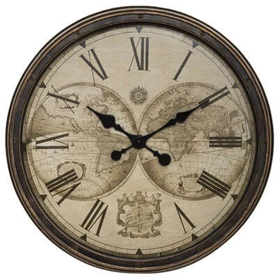 Uhr – Wanduhr – Weltzeituhr, Durchmesser 51 cm – Hochwertige Uhr