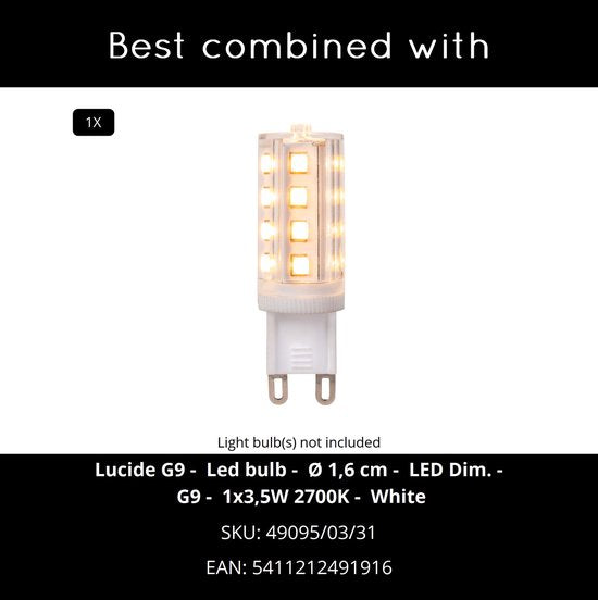 Lucide XERA – Wandleuchte – Ø 8 cm – 1xG9 – Schwarz