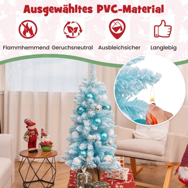 Coast Weihnachtsbaum - PVC - 136 Zweigspitzen - Inkl. 24 Kugeln & 12 Wattebällchen - 44x90 cm - Blau