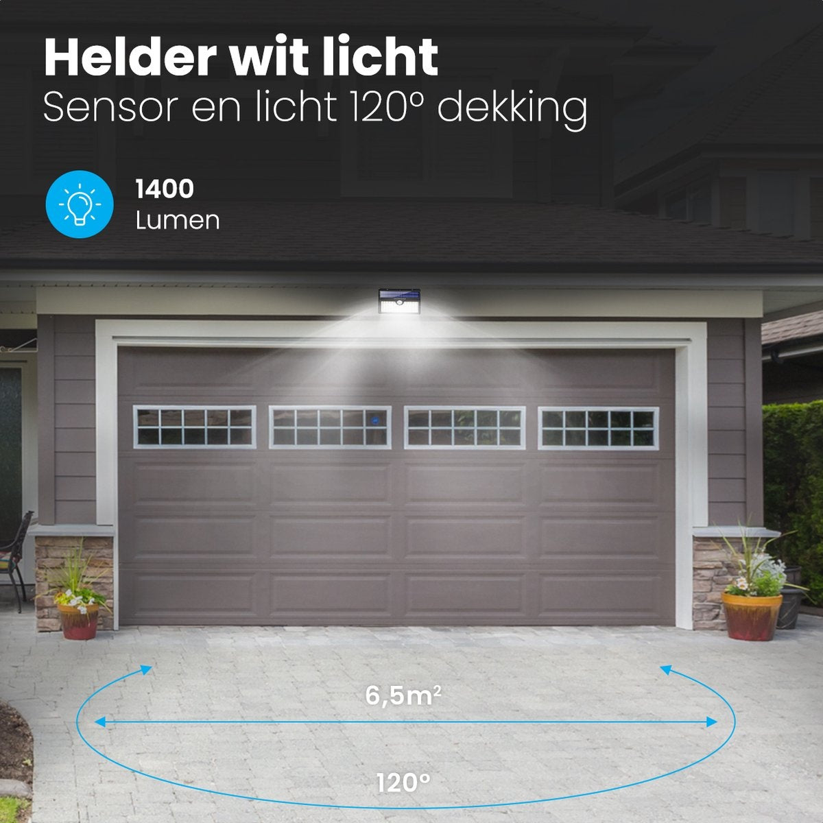 Auronic Solar Außenleuchte mit Bewegungssensor - Solar Gartenleuchte - Wandleuchte - 78 LEDs - IP65 - 2 Stück - Schwarz
