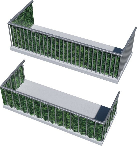 tectake - Balkongeländer Sichtschutz grüne Blätter - 90 cm - 6 Meter - 402711