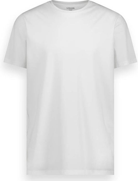 LEBASQ - Miles' T-Shirt für Männer - 3er Pack - mit Rundhalsausschnitt - Extra lang - als Unterhemd geeignet - Weiß - L - Baumwolle