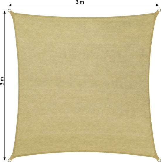 tectake - Quadratisches Markisen-Sonnenschutztuch - 300 x 300 cm - 402605