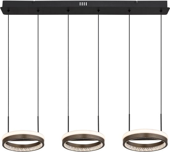 Globo - Pendelleuchte - DELLA - schwarz - Metall - große Esstischlampe - LED - 67179H2