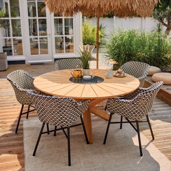 Hartman Provence Runder Gartentisch 150 cm – Natur-Teakholz