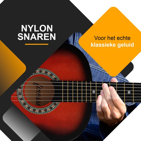 Finesse Akustikgitarre - Starter Set - Nylonsaiten - Klassische Gitarre - Gitarre Kinder & Erwachsene