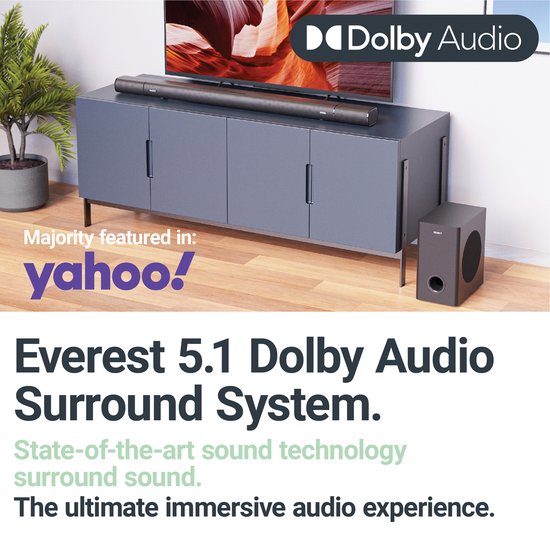 Majority Everest Dolby Audio Soundbar + Subwoofer + Lautsprecher