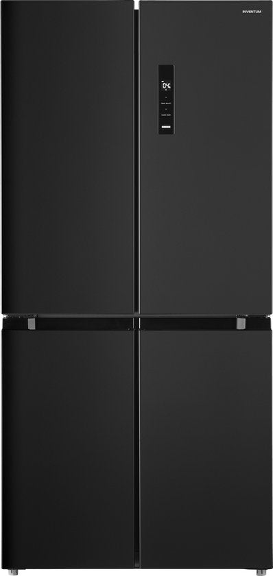 Inventum SKV4178B No Frost energieeffizienter amerikanischer Kühlschrank - 474 Liter - Digitales Display - Super-Gefrieren - Super-Kühlen - Frische-Schublade - 4 Türen - Schwarz
