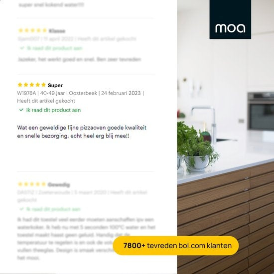 MOA Pizzarette - Pizzaofen - Pizza La Casa - 6 Personen - Backblech aus Edelstahl - Terracotta - P06