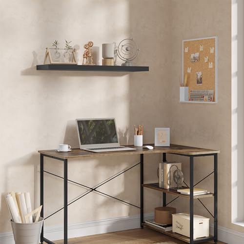 WOLTU RG9370dgr - Schwebendes Wandregal - MDF Dunkelgrau - 90 x 22,9 x 3,8 cm
