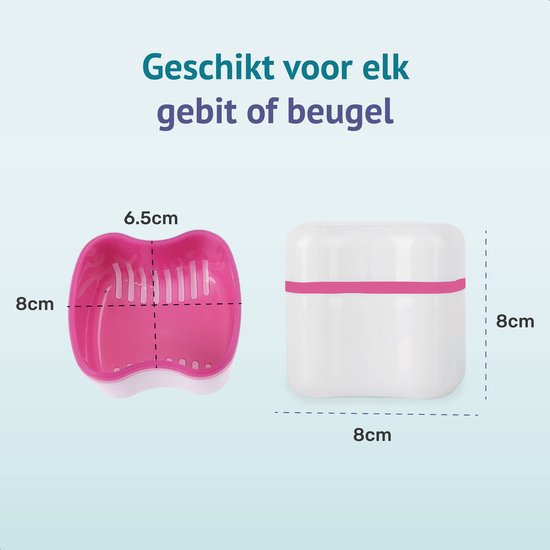 Prothesentablett - Bracket-Tray - Rosa - Inkl. Tropfschale - Für - Zahnspange - Zahnersatz - Prothese - Bracket-Tray - Bracket-Box - Tablett