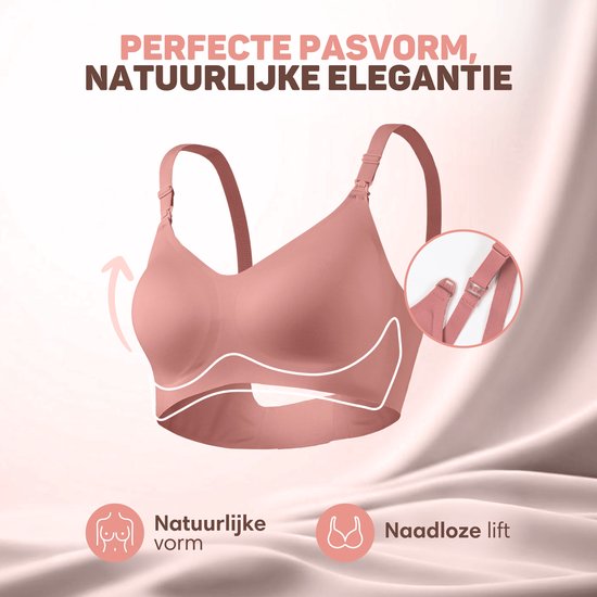 Vulpes Goods® BabyCare - Still-BH ohne Bügel - Umstands-BH - Nahtloser Still-BH - Schlaf-BH - verstellbare Träger - ultraweiches Material - herausnehmbare Polsterung - vorne mit Klappe - praktisch beim Stillen - Pink - M