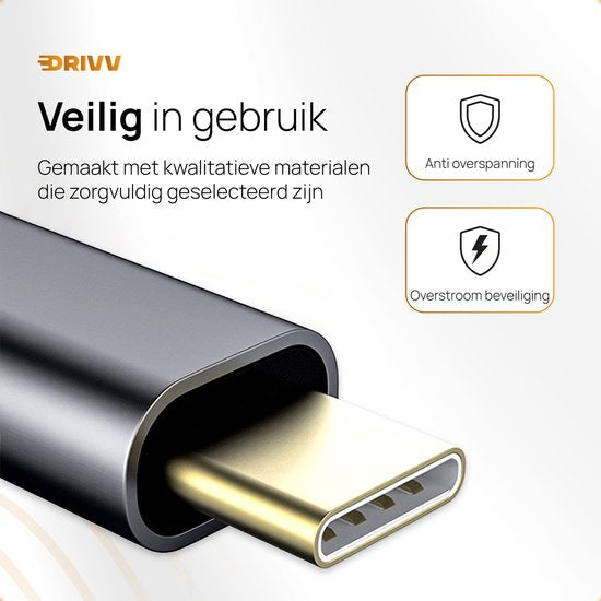 Drivv. USB-C zu Ethernet Adapter / Internet / Netzwerk - 10/100/1000 MBps - Grau