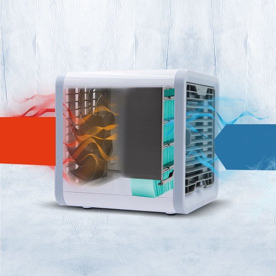 Livington Arctic Air – tragbarer Luftkühler – 7 verschiedene LED-Stimmungslichter – Wasserkühlung – Luftkühler – 3 Geschwindigkeitsstufen – Versandhandelsausgabe