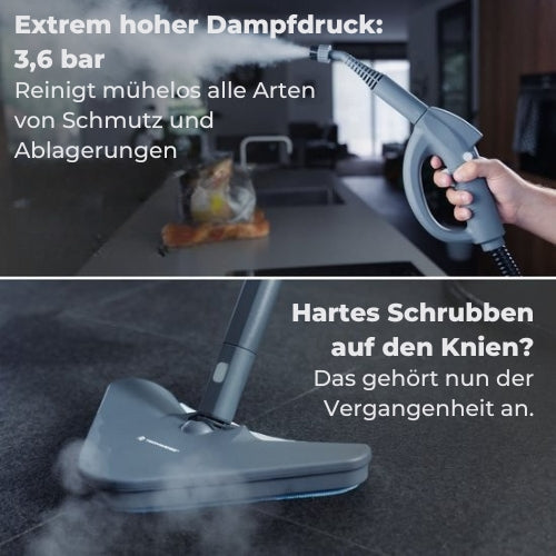 Techweise TS1 Dampfreiniger - 100+ Oberflächen - 45 Minuten - 3,6 bar - grau