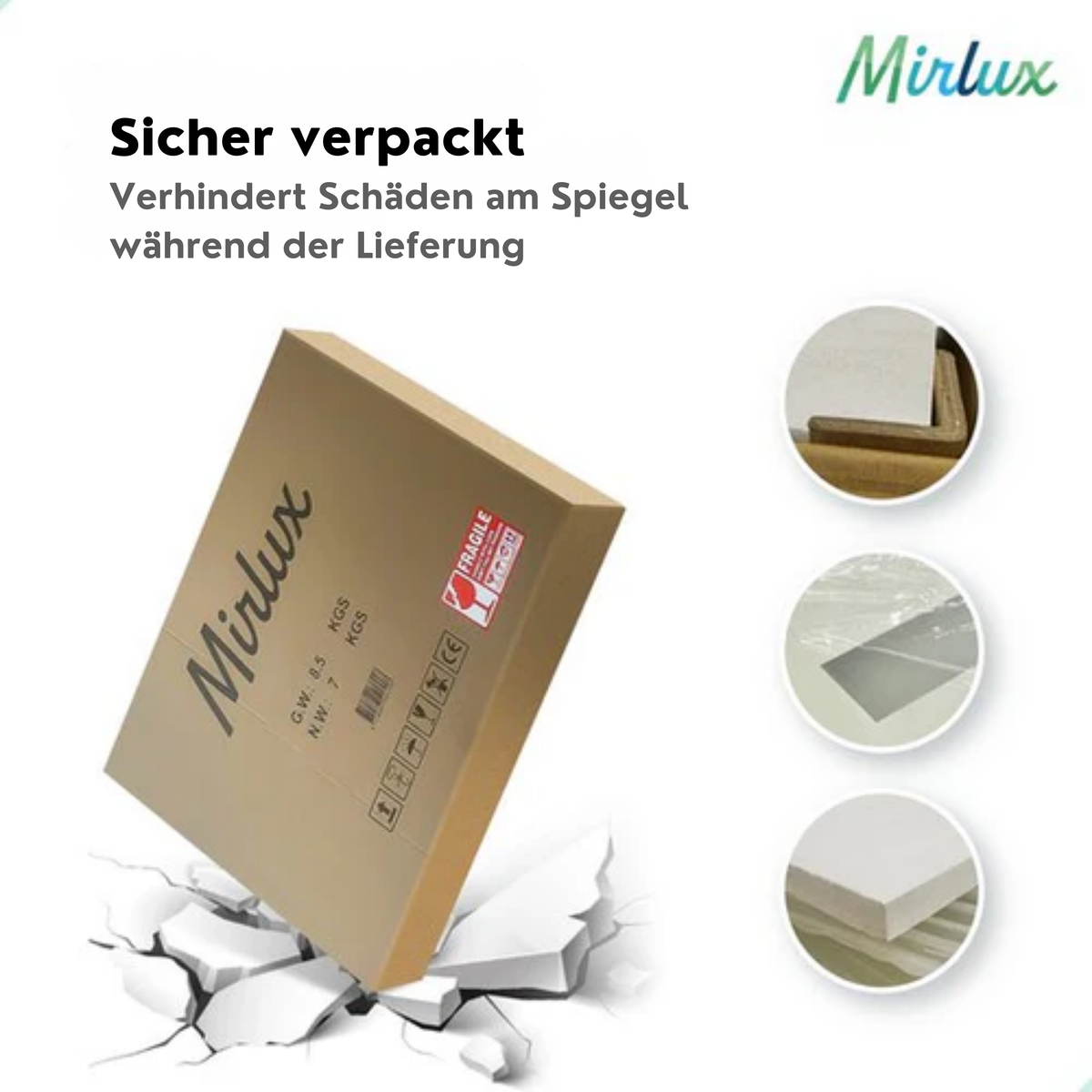 Mirlux Badezimmerspiegel - Mit LED-Beleuchtung & Heizung - Wandspiegel Oval - Anti-Kondensations-Duschspiegel - 90x50CM - Schwarz