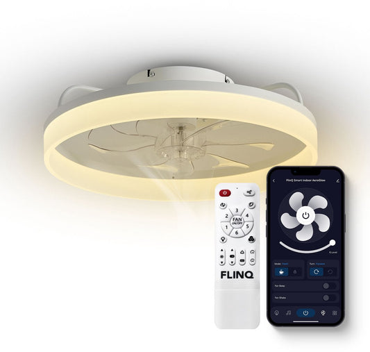 FlinQ AeroGlow - Smart Ceiling Fan - Beleuchtung - Weiß