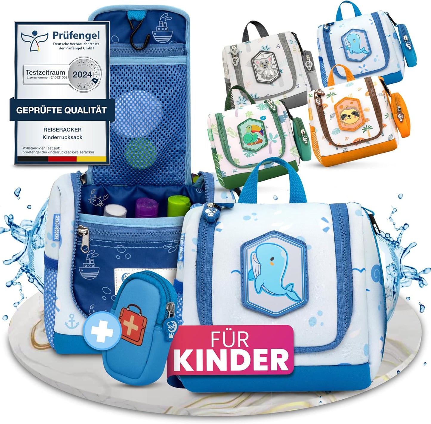 REISERACKER Kosmetiktasche für Kinder - blau