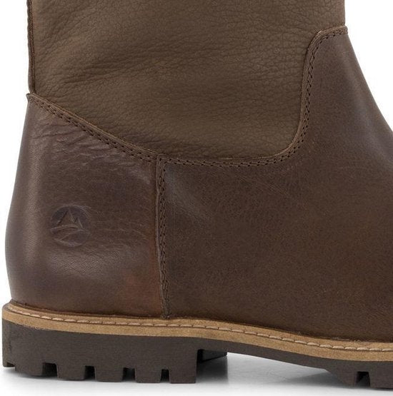 Travelin' Finland Men - Wollgefütterter Leder Outdoor-Stiefel - Wasserdichte Stiefel - Dunkelbraunes Leder
