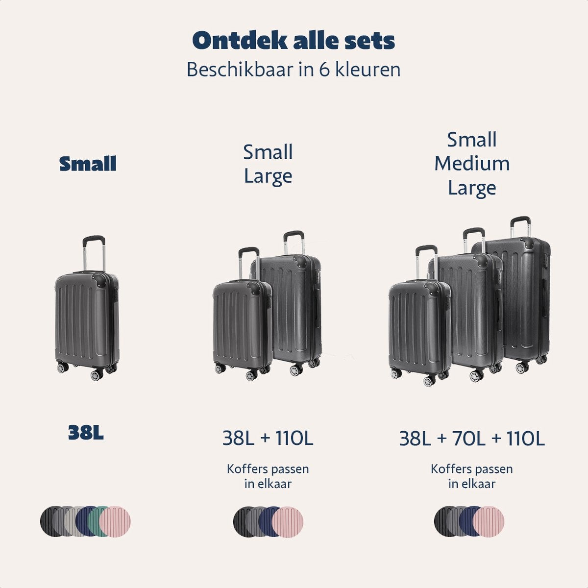 TRVLMORE - Koffer - Handgepäck - 54x36x20cm - 38L - Dunkelgrau