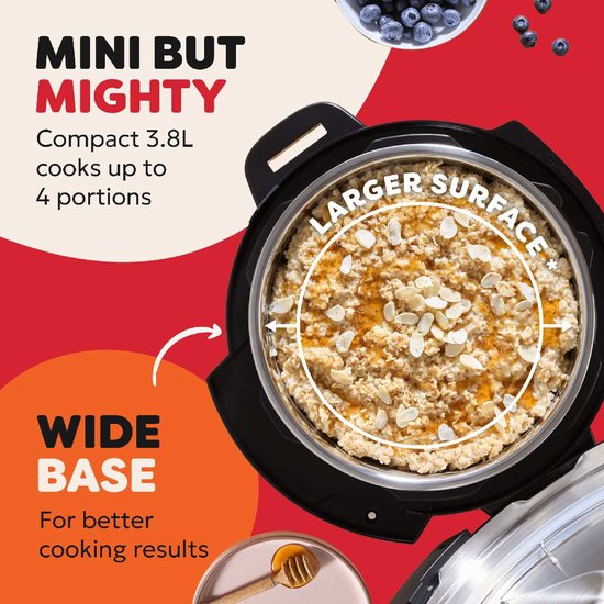 Instant Pot Classic Mini 3,8 l Multikocher „Black Pepper“ – 7-in-1-Schnellkochtopf – Slow Cooker – Dampfgarer – Bratpfanne – Joghurtbereiter – Bis zu 4 Portionen – Kompaktes Design – Bis zu 80 % Energieeinsparung