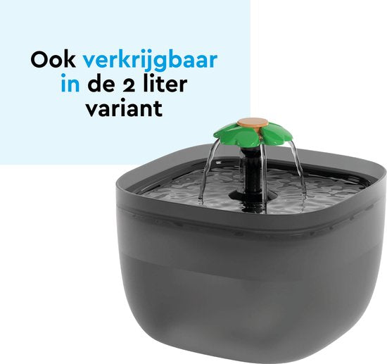 BRASQ Trinkbrunnen Katze und Hund 2,5 Liter - Wasserbrunnen - Katzenbrunnen - Wasserspender - Tiertränke - Weiß - BPA frei - geräuschlos - Inklusive 4 Ersatzfilter + Zubehör