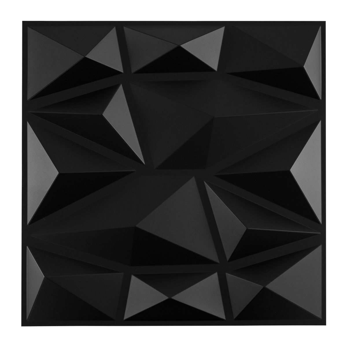 Coast 3D-Wandpaneele – Rautenmuster – selbstklebend – schwarz 30 x 30 cm, 50 Stück