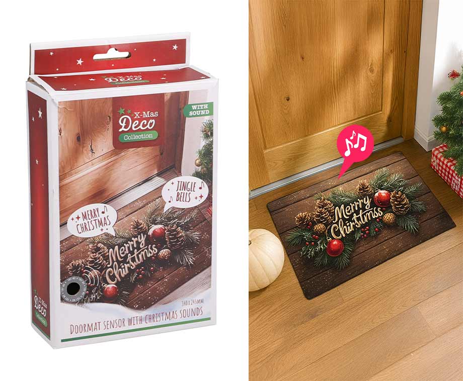 Merchant Christmas Fußmatte mit Geräuschsensor - 34 x 24,5 cm