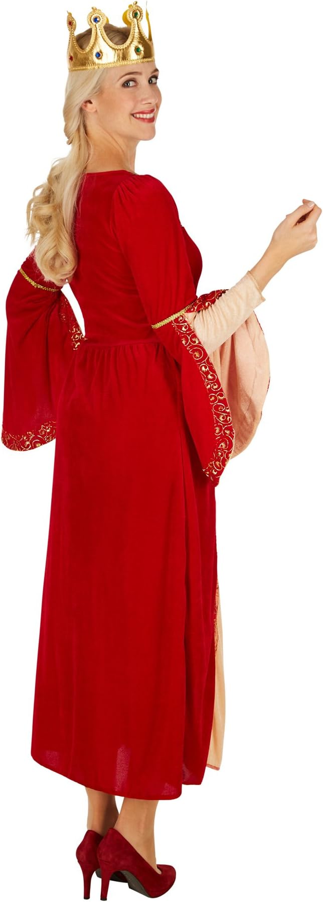 TecTake Queen Kostüm - Damen - XL - Roter Samt inklusive Krone