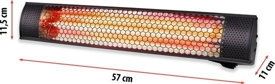 alpina - Terrassenheizer – Infrarotheizung – IP54 staub- und spritzwassergeschützt – 2000W