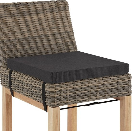 tectake - Barhocker Latina aus Korbgeflecht - Hochstuhl - Hocker - Küchenhocker - natur - 404801 - Poly-Rattan