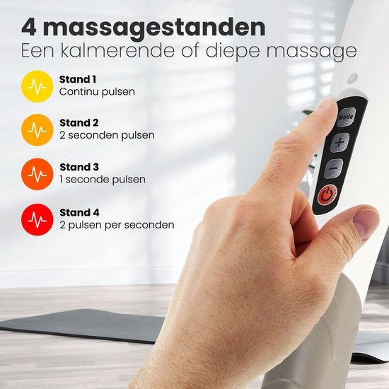 Auronic Massagegerät Nacken- und Rückenmassage Kabellos 5 Aufsätze Weiß/Grau