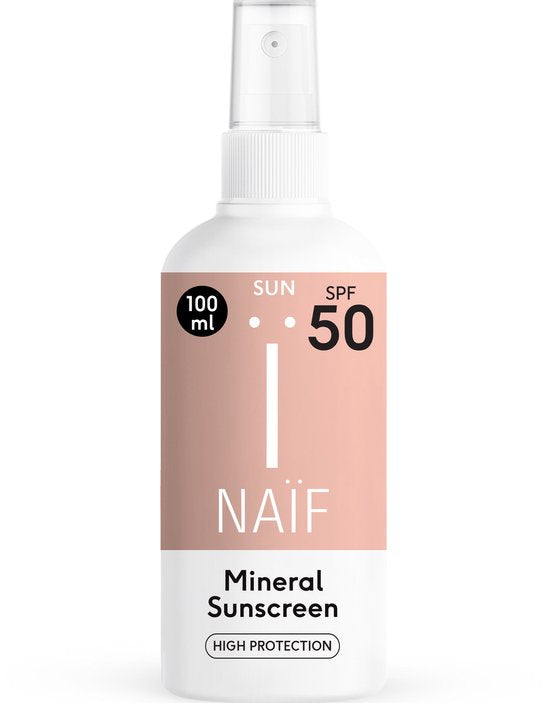 Naïf – Mineralisches Sonnenschutzspray – Baby & Kinder – LSF 50 – Mit Duftstoffen – UVA/UVB-Schutz – 100 ml