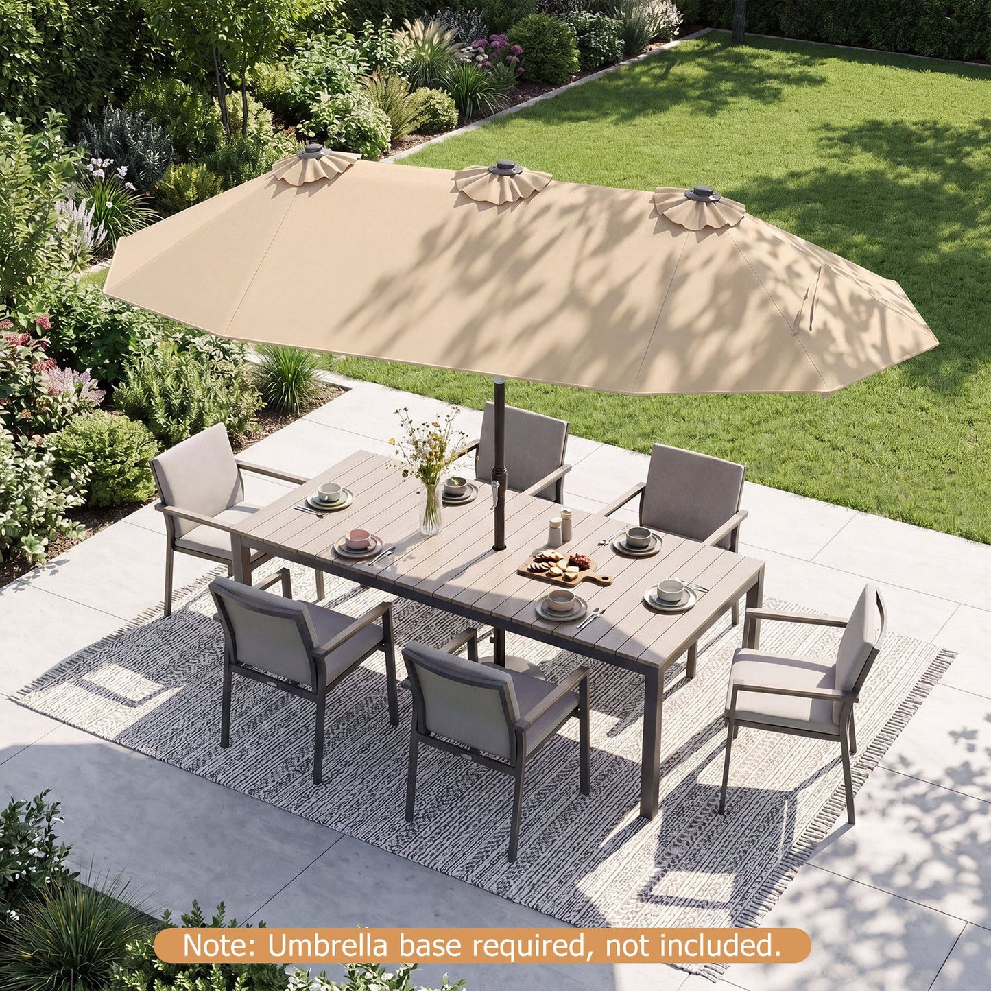Coast Doppel-Sonnenschirm 300 x 160 cm – rechteckig – neigbar – beige