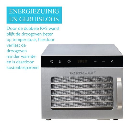 Wartmann 2206 DH Lebensmitteltrockner, Trockenschrank, Dehydrator, Edelstahl, 6-lagig.