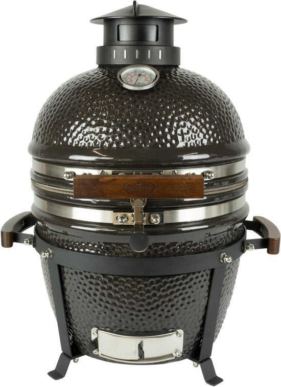 Grizzly Grills Kamado Elite Compact – Ø 33 cm / Ø 13 Zoll – Holzkohlegrill – Kamado – komplett mit Plattenhalter und Ascheschaufel
