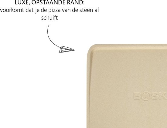 Boska Pizzastein Deluxe Rechteck - Für den Backofen - Knusprige Pizza - 40x32 cm - BBQ Zubehör