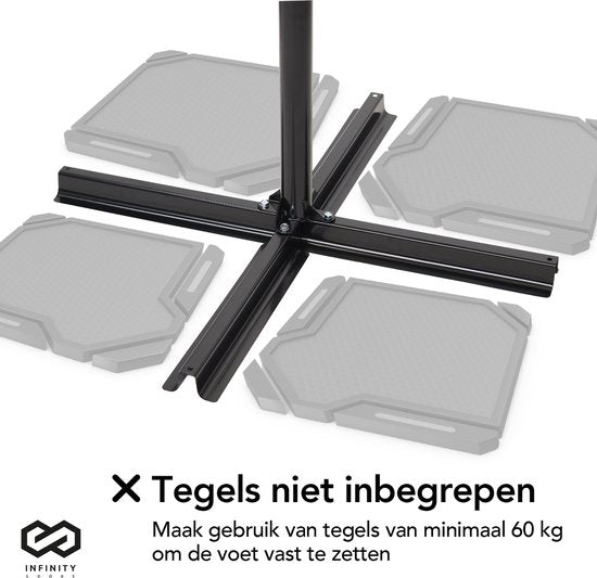 Infinity Goods Zweefparasol - 300CM - Incl. Kruisvoet - Waterdicht - Draai- en kantelbaar - Verstelbare Hoogte - Creme