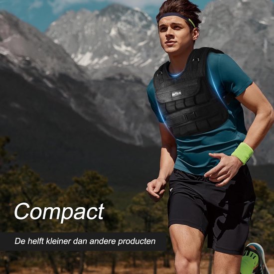 DH FitLife Einstellbare Gewichtsweste 20 KG, Kompakt und stabil für Muskelaufbau und Krafttraining, Gewichtsweste, Laufweste für Frauen und Männer, Fitnessweste, Trainingsweste