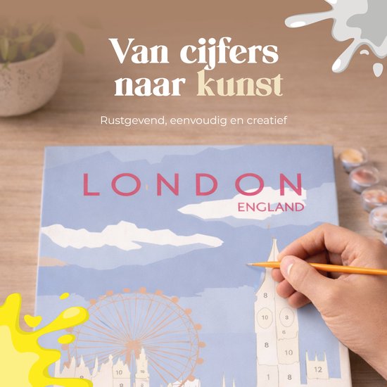 Rubye® Mini Malerei auf Nummer - New York - Inklusive Farbe und Pinsel - Erwachsene & Kinder - 15x20cm