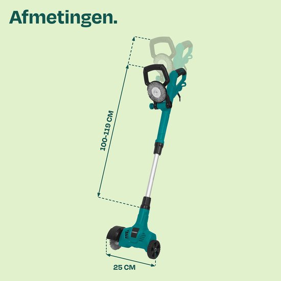 VONROC Elektrische Unkrautbürste 500 W – Fugenreiniger – zum Entfernen – Teleskopstiel – inkl. Stahl- und Nylonbürste