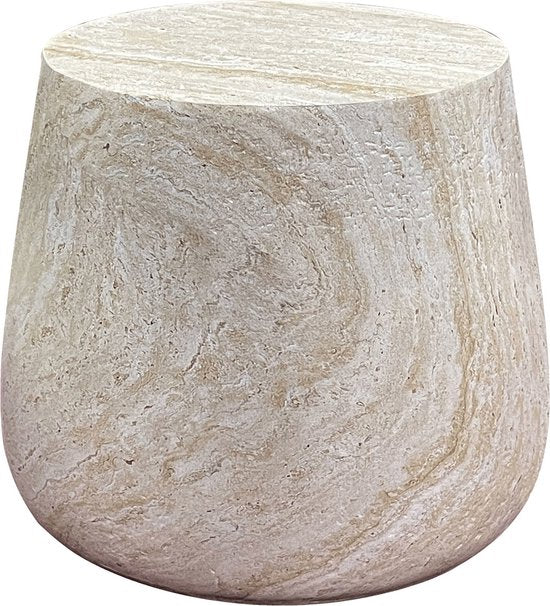 House Nordic Beistelltisch Bonn - Skandinavisches Design - Rund - Natürlich - Ø47,5 cm - Kompakt - Langlebig - Fiberclay
