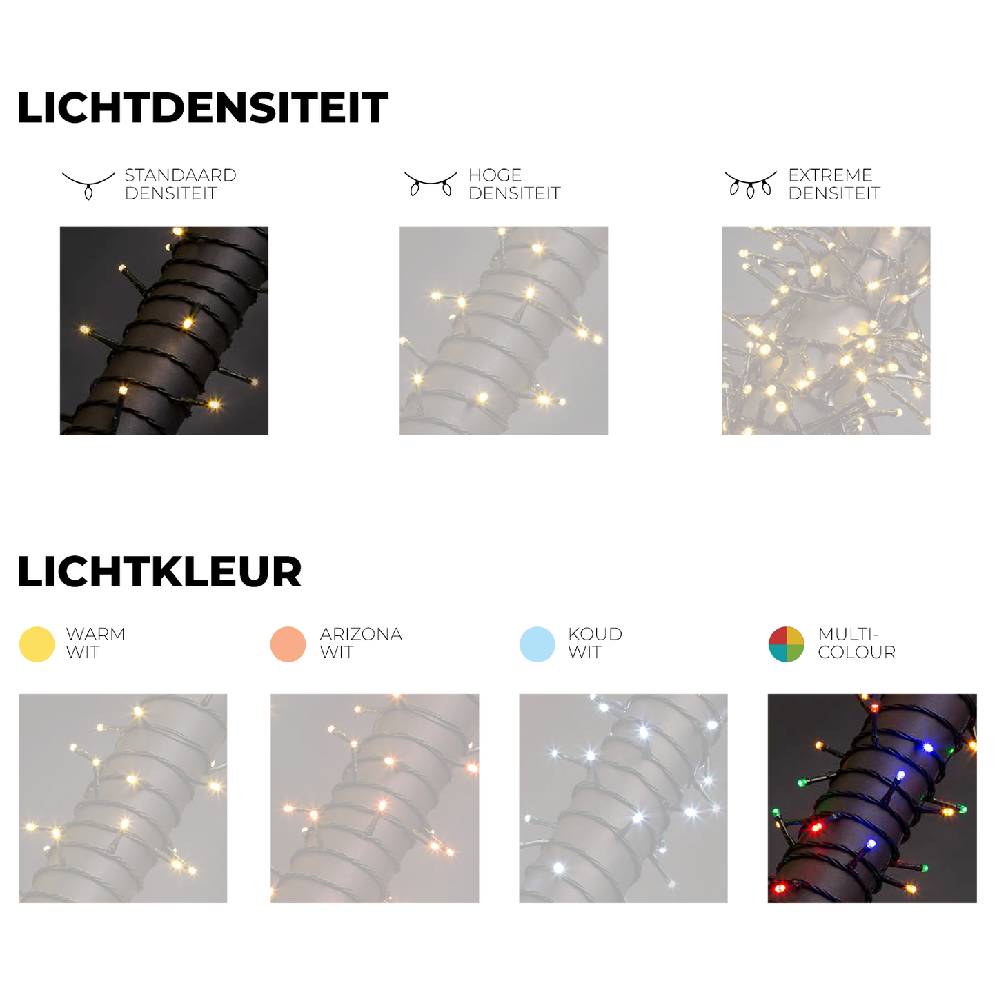 Wega LED, Lichtgirlande, 12 m, 80 LEDs, mehrfarbig, grünes Kabel, für den Innen- und Außenbereich, 24 V